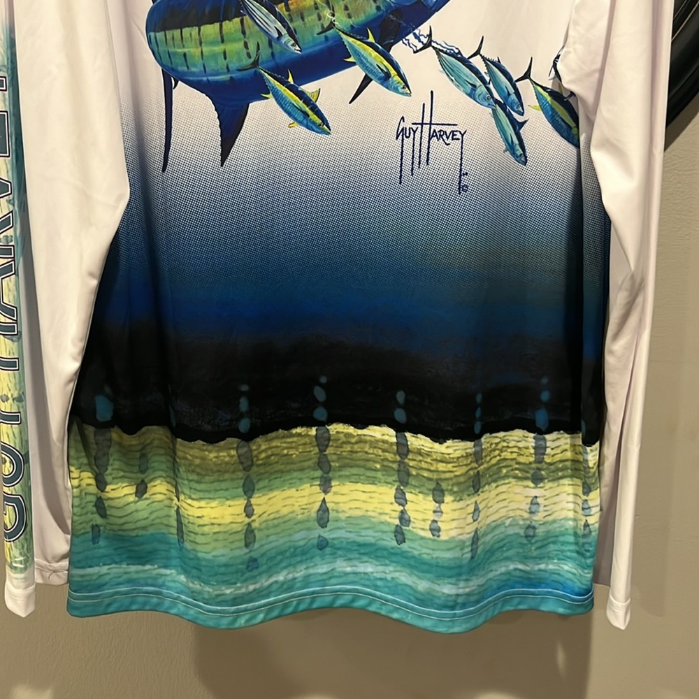Guy Harvey NWT Men’s Marlin UPF Sun Performance long sleeve shirt size large - Picture 8 of 12
